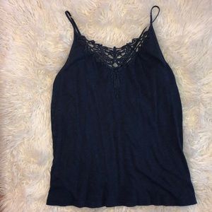 Old Navy- Navy Blue Spaghetti strap/ Lace tank